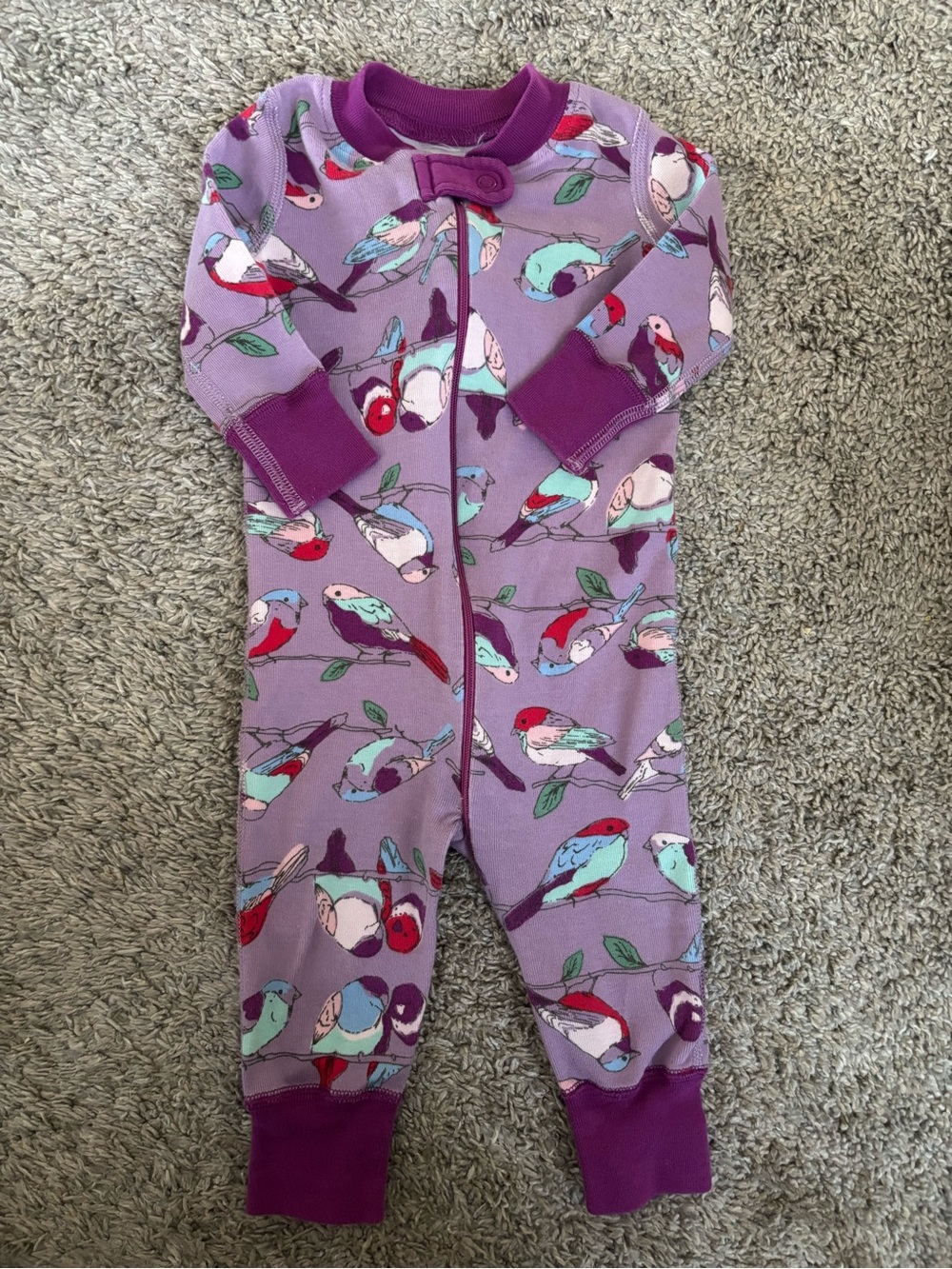 Hanna Andersson Night Night Sleeper Fauna Purple Baby Size 3-6 months